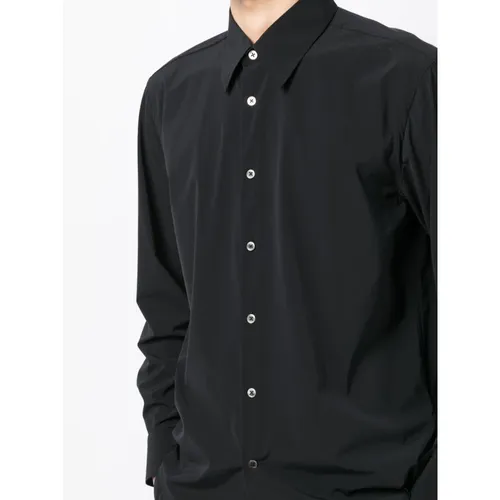 Black Buttoned Shirt with Pointed Collar - True Tribe - Modalova