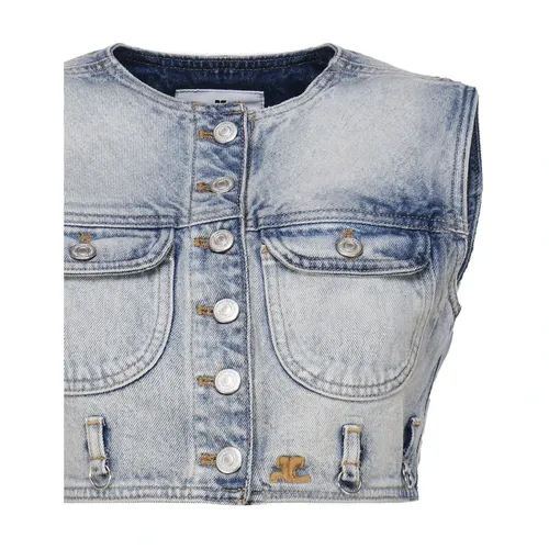 Multiflex Denim Cropped Vest - Courrèges - Modalova