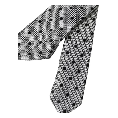 Black White Polka Dot Silk Tie - Dolce & Gabbana - Modalova