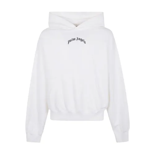White Logo Print Sweater - Palm Angels - Modalova