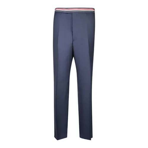 Blue Wool Tailored Trousers - Thom Browne - Modalova
