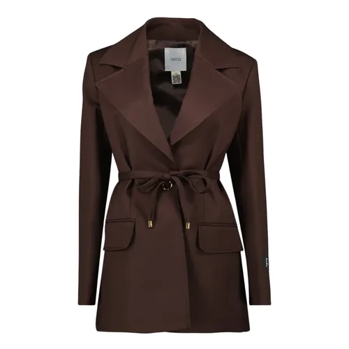Brown Wool Mid-Length Jacket - Patou - Modalova