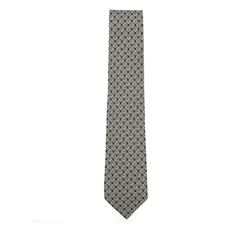 Gancini Print Silk Tie - Ferragamo - Modalova
