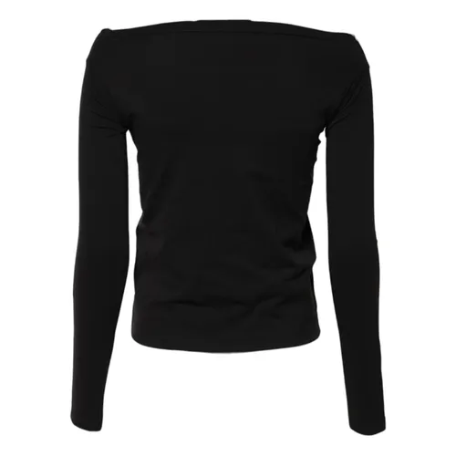 Black Wool Crew Neck Pullover Sweater - Dolce & Gabbana - Modalova
