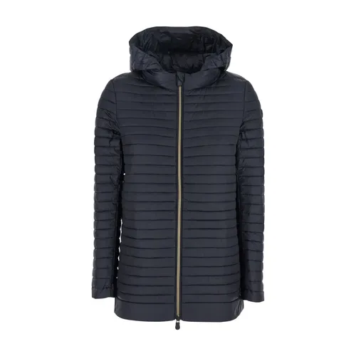 Chaqueta de plumas negra con parche de logo - Save The Duck - Modalova