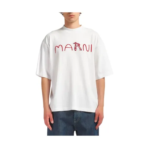 Embroidered Logo T-shirt - Marni - Modalova