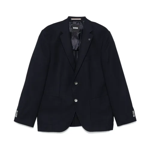 Blue Button-Up Jacket with Pockets - Hugo - Modalova