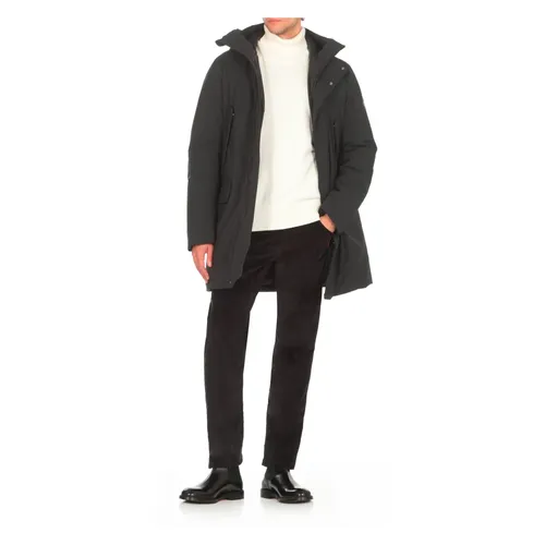Black Padded Hooded Coat with Pockets - Save The Duck - Modalova