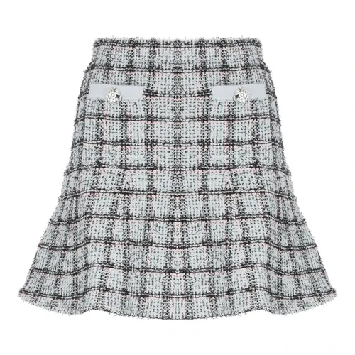 Check Knit Mini Skirt - Self Portrait - Modalova