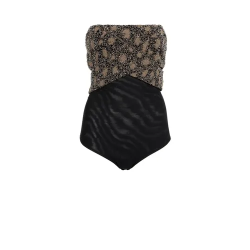 Bead-Embellished Wrap-Effect Bodysuit - Roberto Cavalli - Modalova