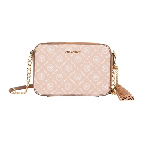 Modern Camera Bag with Logo Print - Carlo Colucci - Modalova