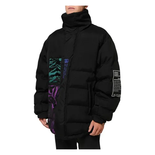 Nylon Puffer Full Zip Jacket - Dolce & Gabbana - Modalova