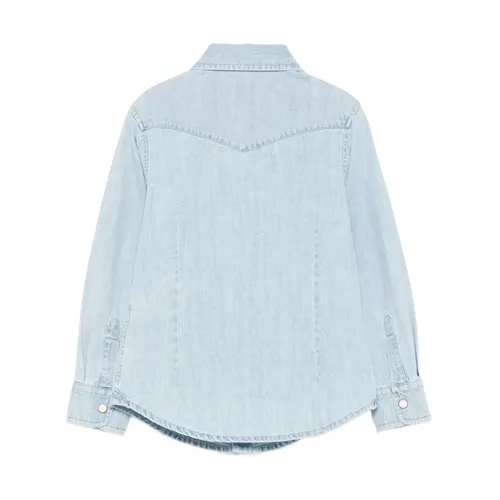 Camicia denim con logo - Eleventy - Modalova