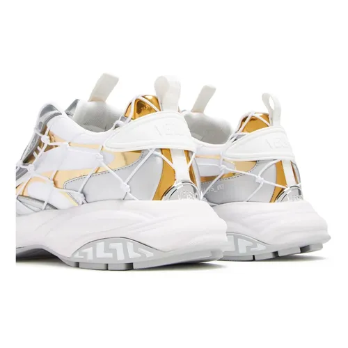 White Silver Gold Sneaker - Versace - Modalova