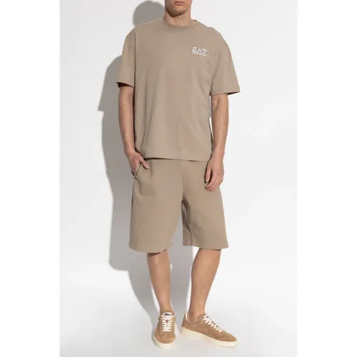 Shorts with Printed Logo - Emporio Armani EA7 - Modalova