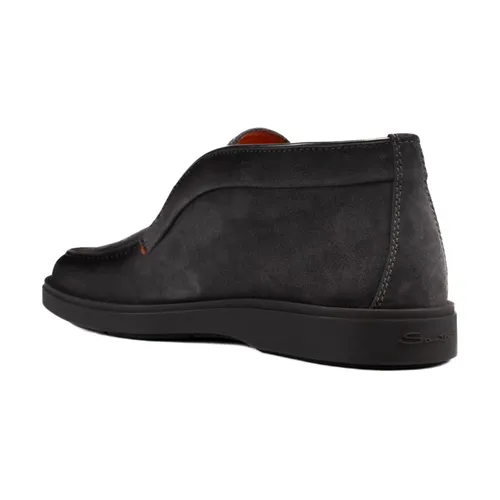 Suede Leather Ankle Boots - Santoni - Modalova