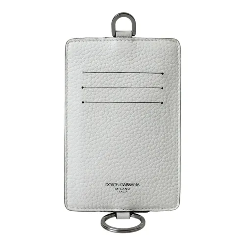 White Leather Logo Card Holder Wallet - Dolce & Gabbana - Modalova