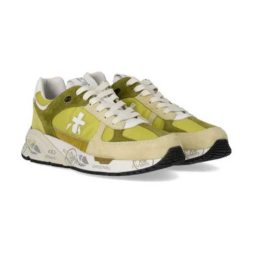 Green & White Sneaker with Nylon Inserts - Premiata - Modalova