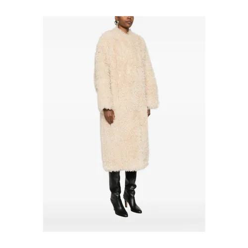 Faux Fur Open Front Coat - Stand Studio - Modalova