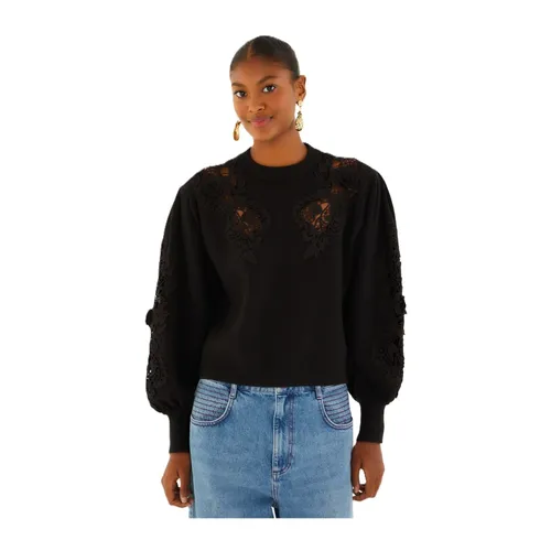 Lace Knit Sweater with Cut-outs - Farm Rio - Modalova