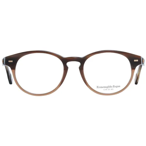 Brown Round Optical Frames for Men - Zegna - Modalova