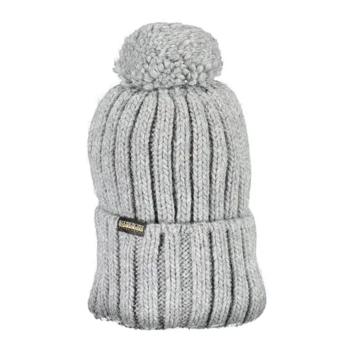 Gray Wool Pompon Logo Hat - Napapijri - Modalova