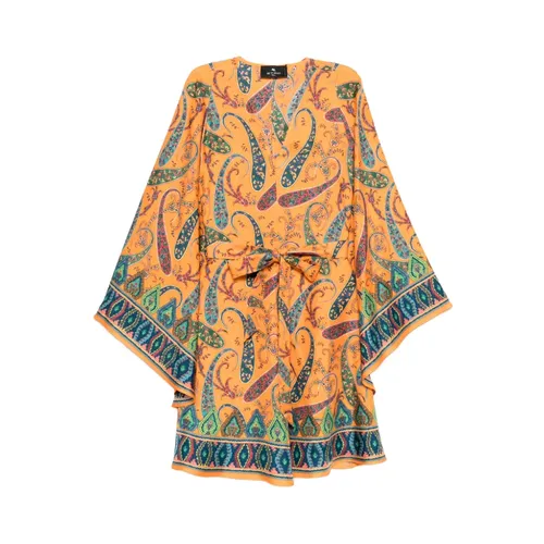 Paisley Tie-Waist Silk Dress - Etro - Modalova