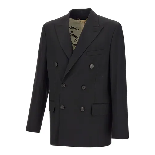 Black Wool Dave Blazer Jacket - Golden Goose - Modalova