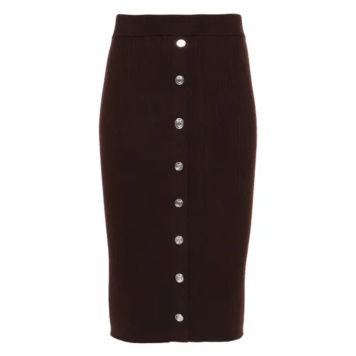 Gonna Mini a Coste Marrone Casual - PINKO - Modalova