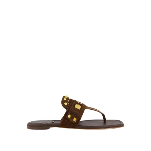 Brown Plaster Caster Thong Sandals - Valentino Garavani - Modalova