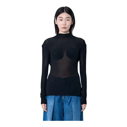 Mesh Conical Top with Circular Motifs - Jean Paul Gaultier - Modalova