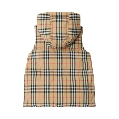 Check-pattern Hooded Gilet - Burberry - Modalova