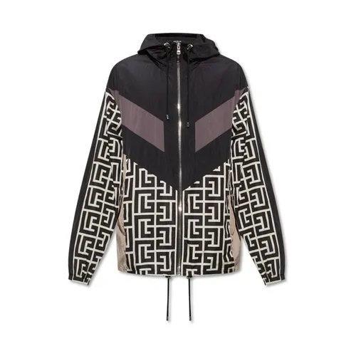 Nylon Shell Jacket with Hood - Balmain - Modalova