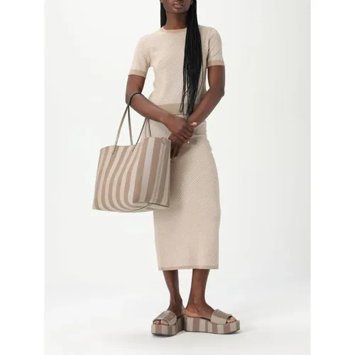 Striped Tote Bag with Internal Compartment - Fendi - Modalova