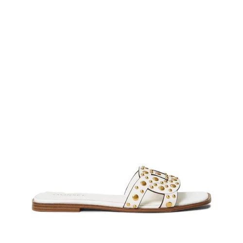 White Stud Sandals Square Toe - Twinset - Modalova