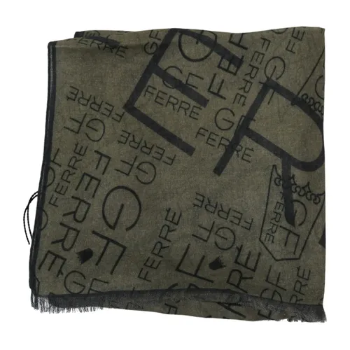 Green Patterned Logo Scarf - Gianfranco Ferré - Modalova