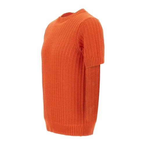 Crew-Neck Short-Sleeve Sweater - Filippo De Laurentiis - Modalova