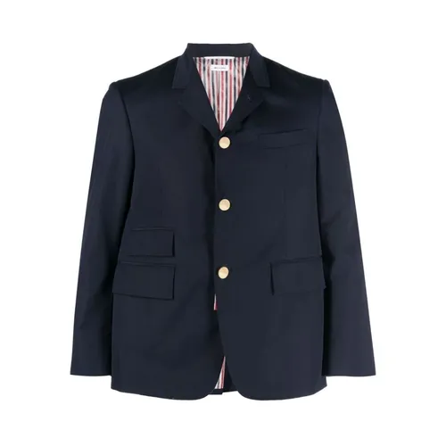 Navy Blue RWB Stripe Blazer - Thom Browne - Modalova