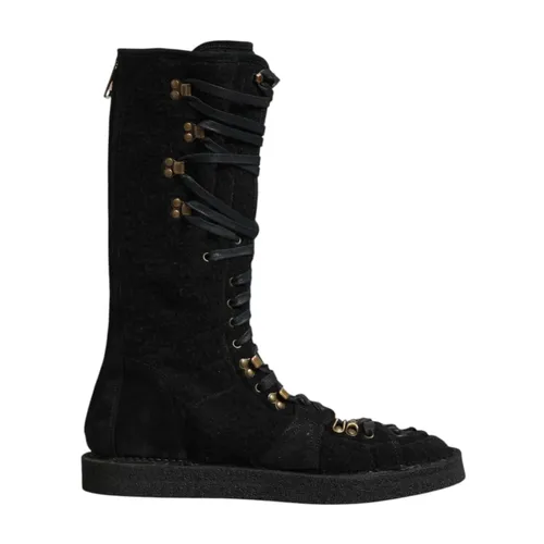Luxury Alpaca Wool Suede Boots - Dolce & Gabbana - Modalova
