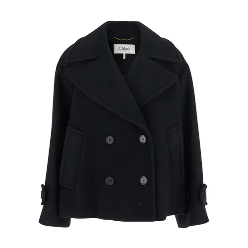 Black Double-Breasted Wool Blend Jacket - Chloé - Modalova