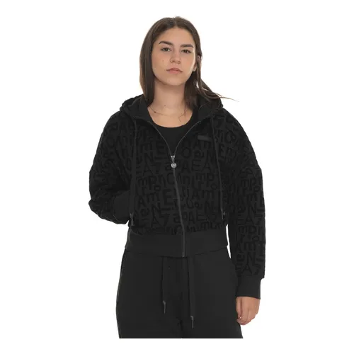 Felpa con cappuccio e zip, logo - Emporio Armani EA7 - Modalova