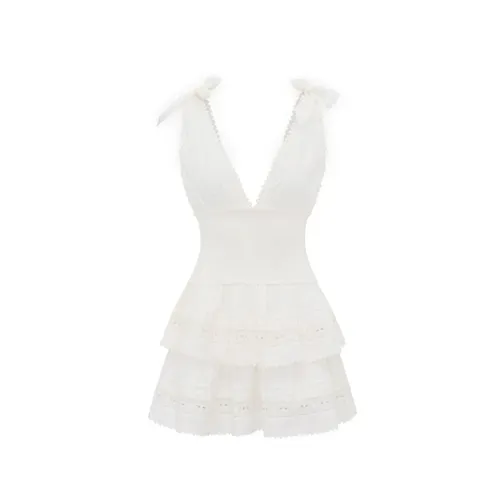 Heart Lace Cotton Mini Dress - Loveshackfancy - Modalova