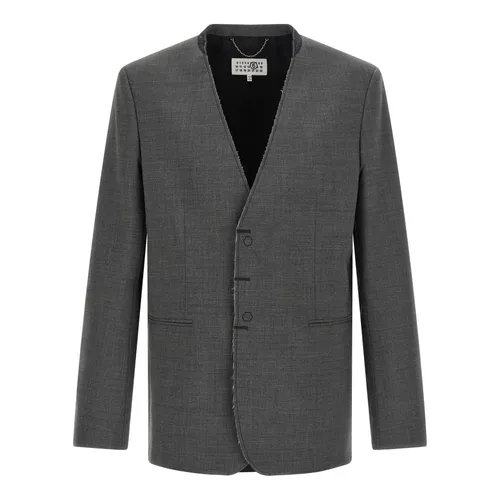 Wool Blend Single-Breasted Blazer - MM6 Maison Margiela - Modalova