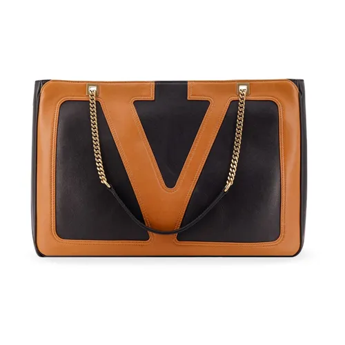 Black Chain Handle Vlogo Bag - Valentino Garavani - Modalova