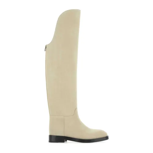 Sand Suede Equestrian Boots - Durazzi Milano - Modalova