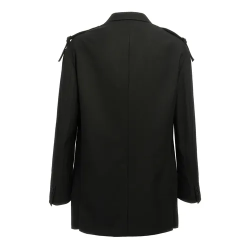 Single-Breasted Blazer With Strap Detail - Yohji Yamamoto - Modalova