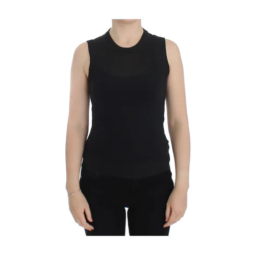 Luxury Black Sleeveless Crewneck Vest Pullover - Dolce & Gabbana - Modalova