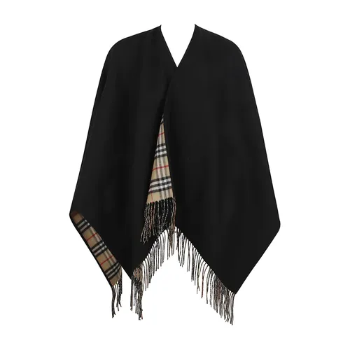 Reversible Check Wool Cape - Burberry - Modalova