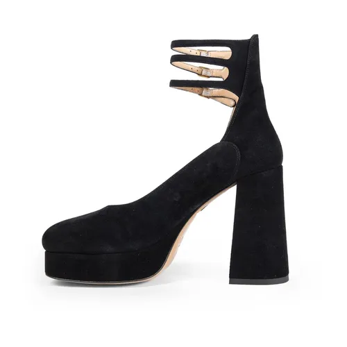 Black Suede Platform Wedge Heels - Chloé - Modalova