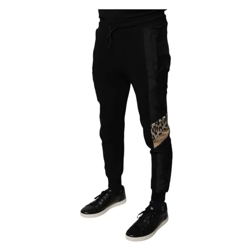 Leopard Print Slim Fit Jogger Pants - Dolce & Gabbana - Modalova